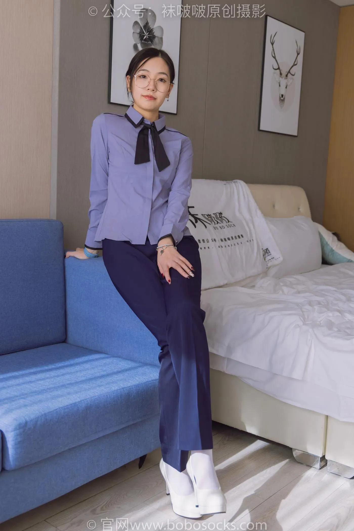 [BoBoSocks袜啵啵]NO.178 小甜豆-高跟鞋、厚白丝、ol风裤里丝 [140P]插图5